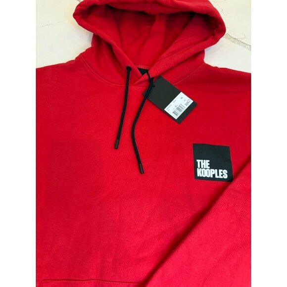 The Kooples Men's Red Cotton‎ Fleece Hoodie XL Logo Patch & Kangaroo Pocket - Picture 12 of 12